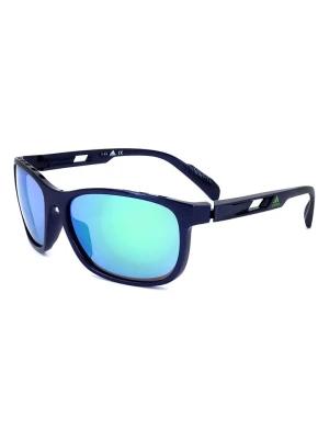 adidas Męskie okulary przeciwsłoneczne w kolorze czarno-błękitnym rozmiar: 62