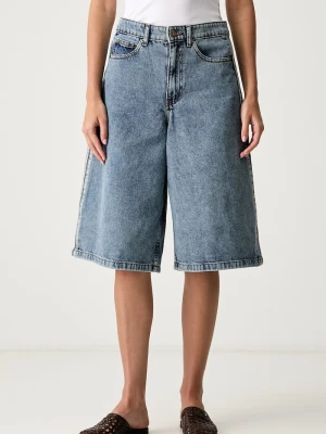 adidas Originals bermudy damskie jeansowe niebieski
