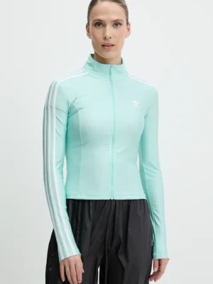 adidas Originals bluza 3-Stripes damska kolor turkusowy z aplikacją JC5579
