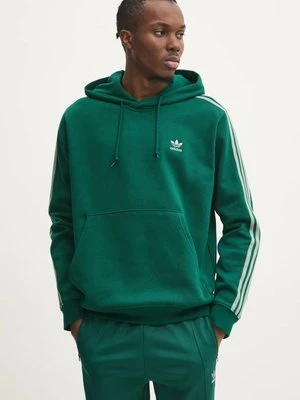 adidas Originals bluza 3-Stripes męska kolor zielony z kapturem wzorzysta JP1001