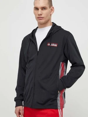 adidas Originals bluza Adibreak Full-Zip Hoodie męska kolor czarny z kapturem wzorzysta IM8209