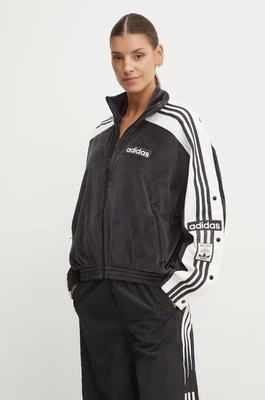 adidas Originals bluza Adibreak Velour Tracktop damska kolor czarny wzorzysta IW5581