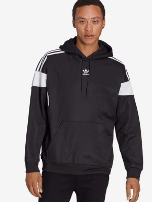 adidas Originals bluza Adicolor Classics Cut Line Hoodie męska kolor czarny z kapturem wzorzysta HS2065-CZARNY