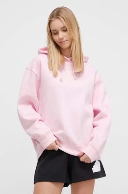 adidas Originals bluza Adicolor Essentials Boyfriend Hoodie damska kolor różowy z kapturem gładka IR5927