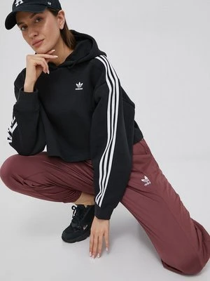 adidas Originals bluza Adicolor HC2016 damska kolor czarny z kapturem z aplikacją HC2016-BLACK