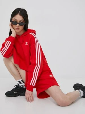 adidas Originals bluza Adicolor HC2017 damska kolor czerwony z kapturem z aplikacją HC2017-VIRED