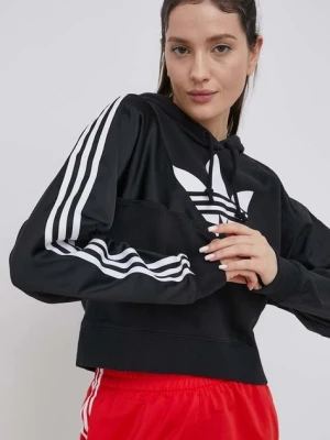 adidas Originals bluza Adicolor HC7050 damska kolor czarny z kapturem z nadrukiem HC7050-BLACK