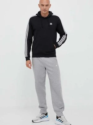 adidas Originals bluza 3-Stripes męska kolor czarny z kapturem z aplikacją IM2088