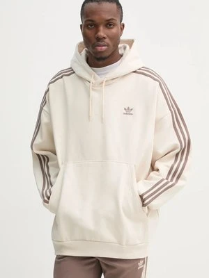 adidas Originals bluza BAGGY HOODIE męska kolor beżowy z kapturem z aplikacją JP1073