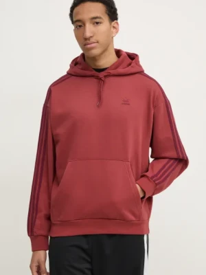 adidas Originals bluza BAGGY HOODIE męska kolor czerwony z kapturem z aplikacją JP1072