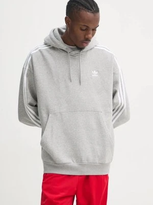 adidas Originals bluza BAGGY HOODIE męska kolor szary z kapturem z aplikacją JP1076