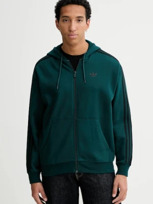 adidas Originals bluza Baggy męska kolor zielony z kapturem z aplikacją JX1549