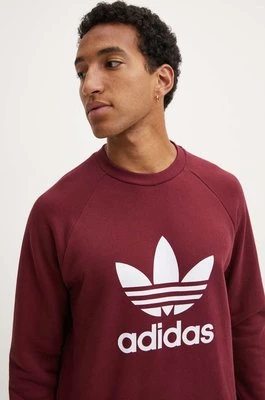 adidas Originals bluza bawełniana Adicolor Classics Trefoil Crewneck Sweatshirt męska kolor czerwony wzorzysta IA4856-CZERWONY