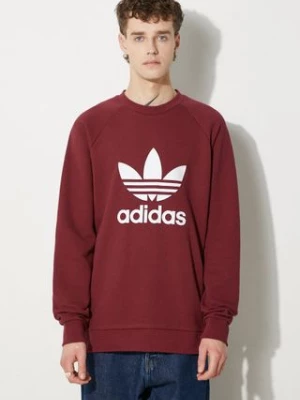 adidas Originals bluza bawełniana Adicolor Classics Trefoil Crewneck Sweatshirt męska kolor czerwony wzorzysta IA4856-CZERWONY