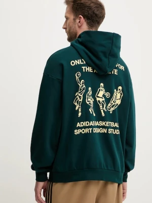 adidas Originals bluza bawełniana Asd Otb Hoodie męska kolor zielony z kapturem z nadrukiem JY3652