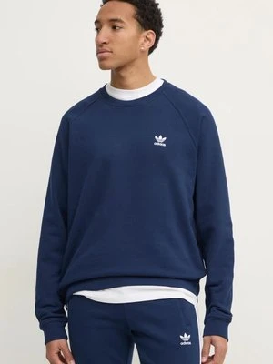 adidas Originals bluza bawełniana Essential męska kolor granatowy gładka JD2414