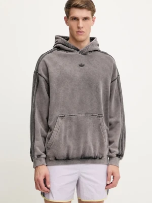 adidas Originals bluza bawełniana Essential męska kolor szary z kapturem gładka JD0245