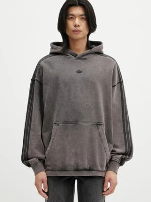 adidas Originals bluza bawełniana Essential męska kolor szary z kapturem gładka JD0245
