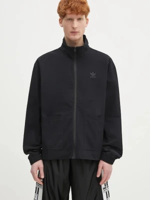 adidas Originals bluza bawełniana Essentials Seersucker Track Top męska kolor czarny gładka JD2458