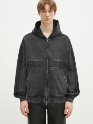 adidas Originals bluza bawełniana GRAPHIC HOODIE męska kolor czarny z kapturem gładka JZ5638