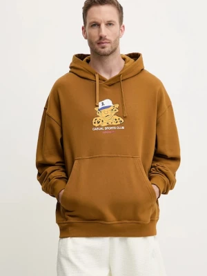 adidas Originals bluza bawełniana Graphic Lo Hd męska kolor brązowy z kapturem z nadrukiem JW0167