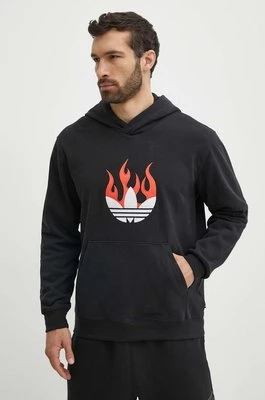 adidas Originals bluza bawełniana męska kolor czarny z kapturem z aplikacją IS0208