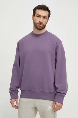 adidas Originals bluza bawełniana męska kolor fioletowy gładka IR7918