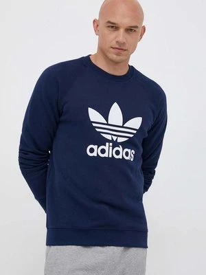 adidas Originals bluza bawełniana męska kolor granatowy z nadrukiem