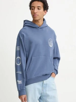 adidas Originals bluza bawełniana męska kolor niebieski z kapturem gładka JI6956