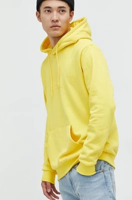 adidas Originals bluza bawełniana męska kolor żółty z kapturem z nadrukiem