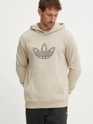 adidas Originals bluza bawełniana Outline Hoodie beżowy