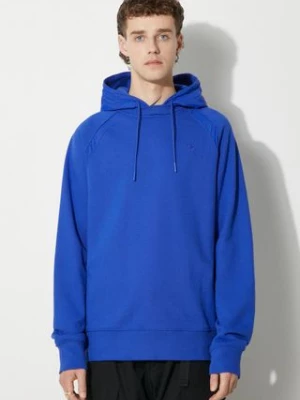 adidas Originals bluza bawełniana Premium Essentials Crinkle Nylon Hoodie męska kolor niebieski z kapturem gładka HR5456-NIEBIESKI