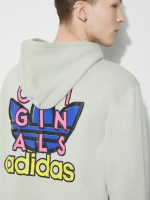 adidas Originals bluza bawełniana Trefoil Hood 1 męska kolor zielony z kapturem z nadrukiem IM9681