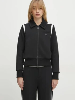 adidas Originals bluza Collared Tracktop damska kolor czarny wzorzysta JD5470