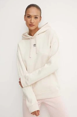 adidas Originals bluza damska kolor beżowy z kapturem gładka IY9619