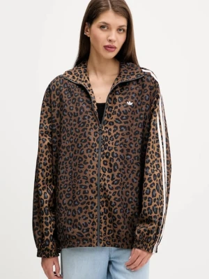 adidas Originals bluza damska kolor brązowy wzorzysta JW7301