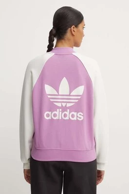 adidas Originals bluza damska kolor fioletowy wzorzysta IZ2833