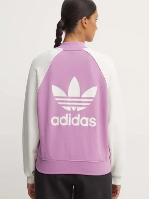 adidas Originals bluza damska kolor fioletowy wzorzysta IZ2833