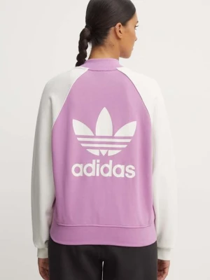 Zdjęcie produktu adidas Originals bluza damska kolor fioletowy wzorzysta IZ2833