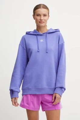 adidas Originals bluza damska kolor fioletowy z kapturem gładka IY9618