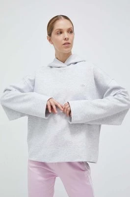 adidas Originals bluza damska kolor szary z kapturem melanżowa IC5246-LGREYH