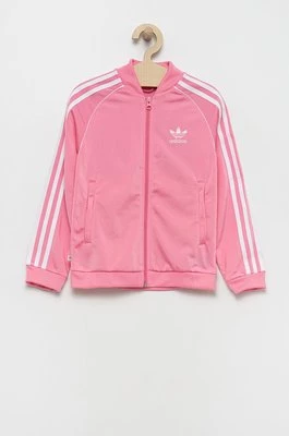adidas Originals bluza dziecięca kolor różowy z aplikacją