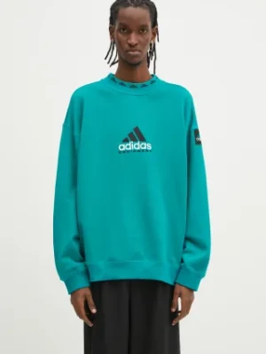 adidas Originals bluza Equipment Reflective Crew Neck męska kolor zielony z aplikacją JN7146