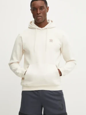 adidas Originals bluza Essential męska kolor beżowy z kapturem gładka JD2402