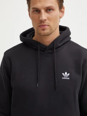 adidas Originals bluza Essential męska kolor czarny z kapturem z aplikacją IY4930