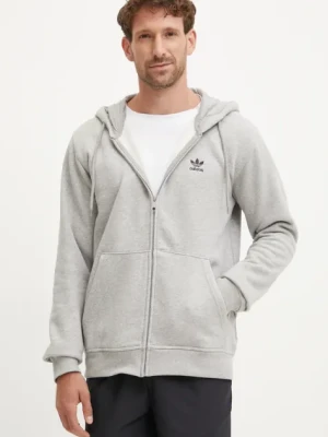adidas Originals bluza Essential męska kolor szary z kapturem gładka IY7354