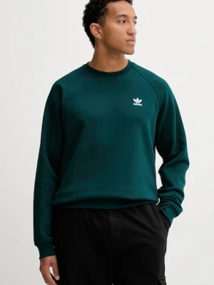 adidas Originals bluza Essentials męska kolor zielony z aplikacją HY2081
