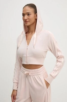 adidas Originals bluza Femme Galore Short Fulzip Hoodie damska kolor różowy z kapturem z aplikacją JN3005