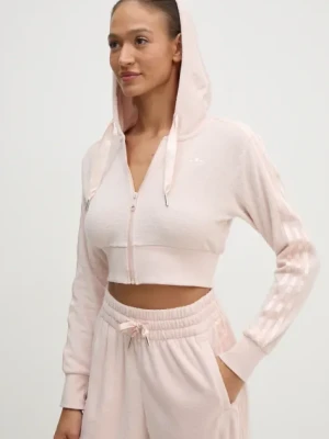 adidas Originals bluza Femme Galore Short Fulzip Hoodie damska kolor różowy z kapturem z aplikacją JN3005