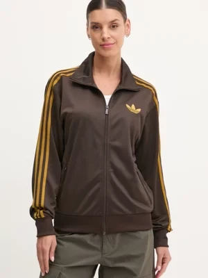 adidas Originals bluza Firebird damska kolor brązowy z aplikacją JP2297